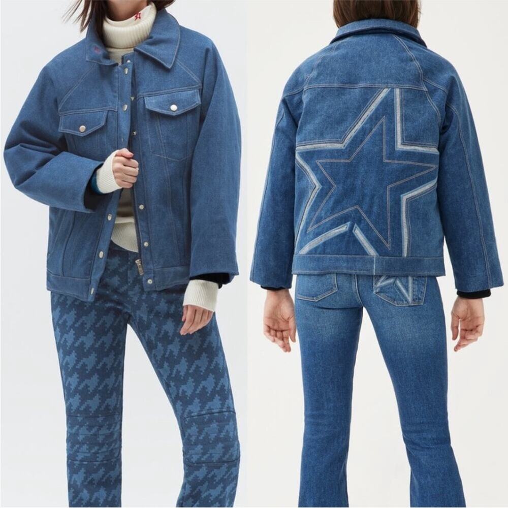 Perfect Moment X DL1969 Corentine Jacket Insulated Lined Trucker Mid Blue XS NWT